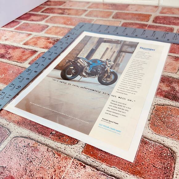 2005 Triumph Motorcycle Ad Madly In Love Unfortunately Y2K Speed Triple Print Ad - Picture 5 of 9